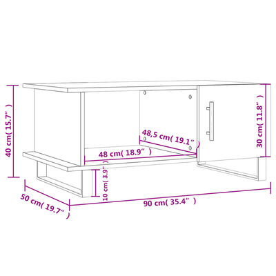 vidaXL sofabord 90x50x40 cm konstrueret træ sort