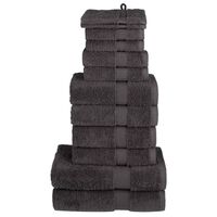 vidaXL håndklæder 12 stk. Premium 600 g/m2 100 % bomuld antracit