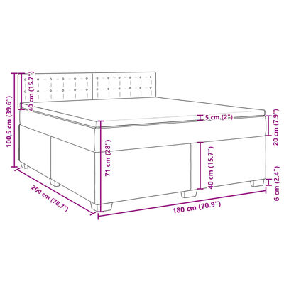 vidaXL kontinentalseng med madras 180x200 cm kunstlæder sort