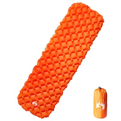 vidaXL 1-personers campingmadras 190x58x6 cm oppustelig orange