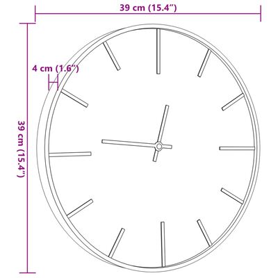 vidaXL vægur Ø39 cm jern og Konstruktions træ brun