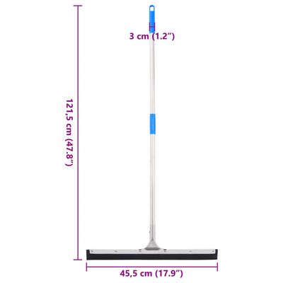 vidaXL gulvskraber 45,5x121,5 cm stål og gummi