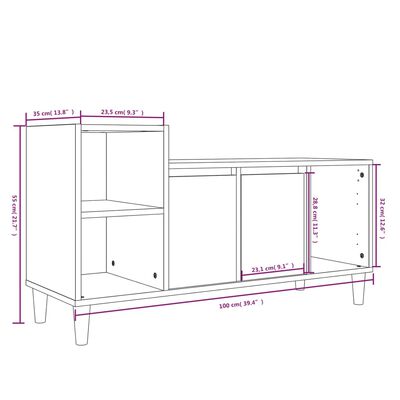 vidaXL tv-bord 100x35x55 cm konstrueret træ sort