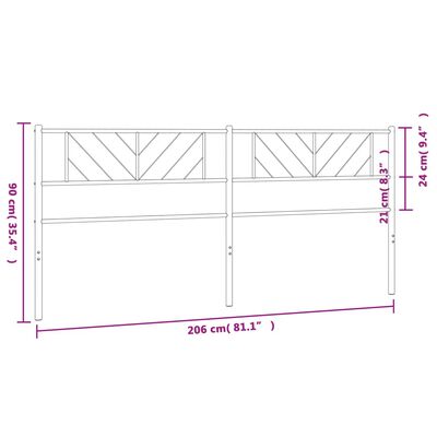 vidaXL sengegavl 200 cm metal hvid