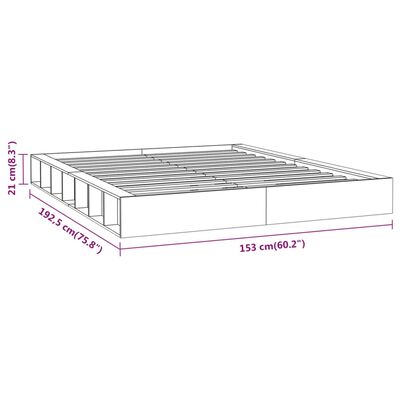 vidaXL sengeramme 135x190 cm dobbelt massivt træ hvid