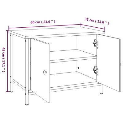 vidaXL tv-bord med låger 60x35x45 cm konstrueret træ brun egetræsfarve