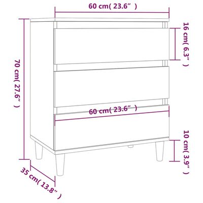 vidaXL skænk 60x35x70 cm konstrueret træ sort