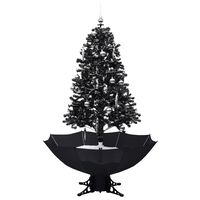 vidaXL juletræ med snefald paraplyfod 170 cm PVC sort