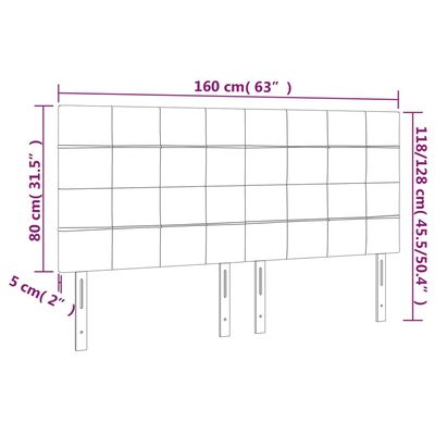 vidaXL sengegavle 4 stk. 80x5x78/88 cm stof sort