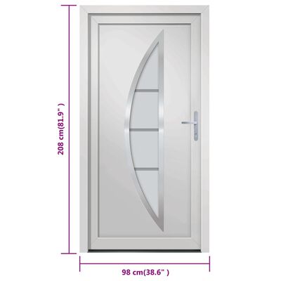 vidaXL hoveddør 98x208 cm PVC hvid