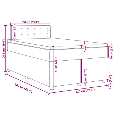 vidaXL kontinentalseng med madras 120x200 cm stof gråbrun