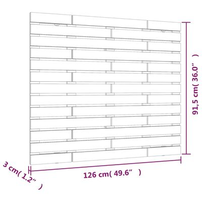 vidaXL sengegavl 126x3x91,5 cm massivt fyrretræ