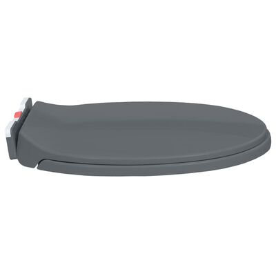 vidaXL toiletsæde med soft close og quick release-funktion oval grå