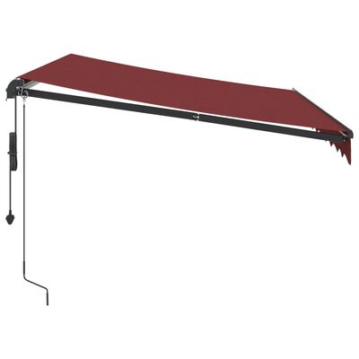 vidaXL markise med LED-lys 300x250 cm automatisk betjening bordeaux