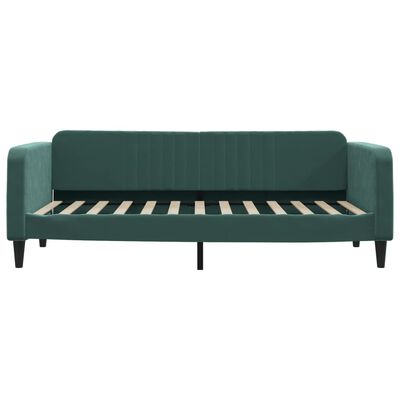 vidaXL daybed 90x200 cm velour mørkegrøn