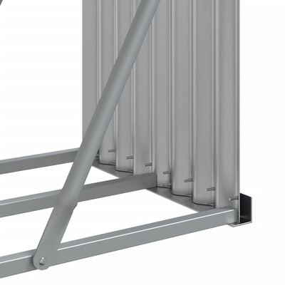 vidaXL brændestativ 300x45x100 cm galvaniseret stål antracitgrå