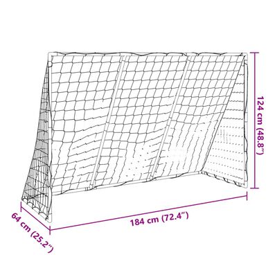 vidaXL fodboldmål til børn 184x64x124 cm med 2 bolde hvid