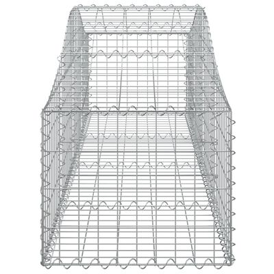 vidaXL buede gabionkurve 8 stk. 200x50x40/60 cm galvaniseret jern