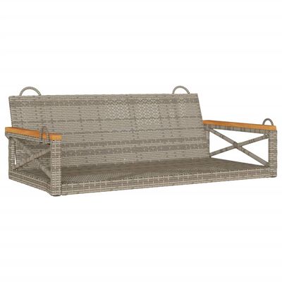 vidaXL gyngebænk 109x62x40 cm polyrattan grå