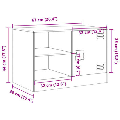 vidaXL tv-borde 2 stk. 67x39x44 cm stål antracitgrå