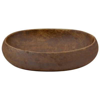 vidaXL håndvask til bordplade 59x40x15 cm oval keramik brun