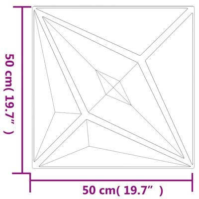 vidaXL vægpaneler 24 stk. 50x50 cm 6 m² XPS stjerne hvid