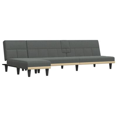 vidaXL L-formet sovesofa 255x140x70 cm stof mørkegrå