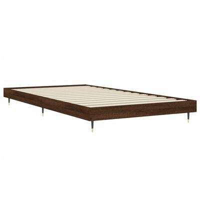 vidaXL sengeramme 90x190 cm uden madras konstrueret træ brunt eg