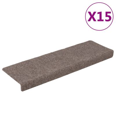 vidaXL trappemåtter 15 stk. tuftet 65x21x4 cm cremefarvet