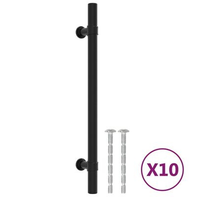 vidaXL skabshåndtag 10 stk. 160 mm rustfrit stål sort