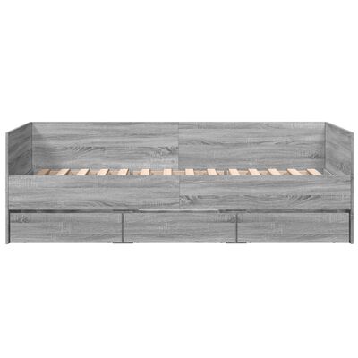 vidaXL daybed med skuffer uden madras 100x200 cm grå sonoma-eg