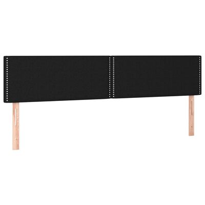 vidaXL sengegavl med LED-lys 180x5x78/88 cm stof sort