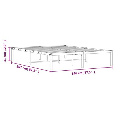 vidaXL sengeramme 140x200 cm metal hvid