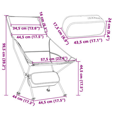 vidaXL campingstole 2 stk. foldbare oxfordstof og aluminium sort