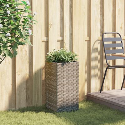 vidaXL plantekasse 30x30x60 cm polyrattan grå