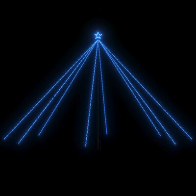 vidaXL lysende juletræ 5 m 800 LED'er inde/ude blåt lys