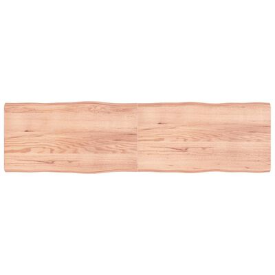 vidaXL bordplade 220x60x(2-6) cm naturlig kant behandlet træ lysebrun