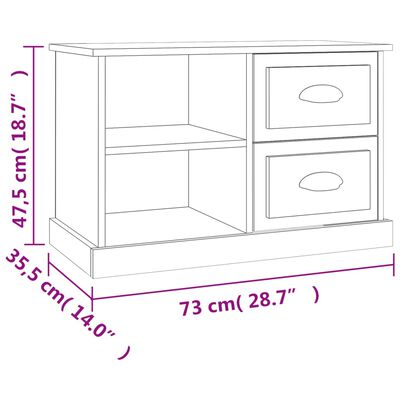 vidaXL tv-bord 73x35,5x47,5 cm konstrueret træ hvid højglans