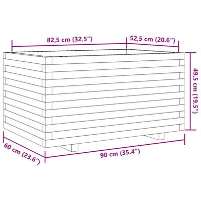 vidaXL plantekasse 90x60x49,5 cm massivt douglasgran