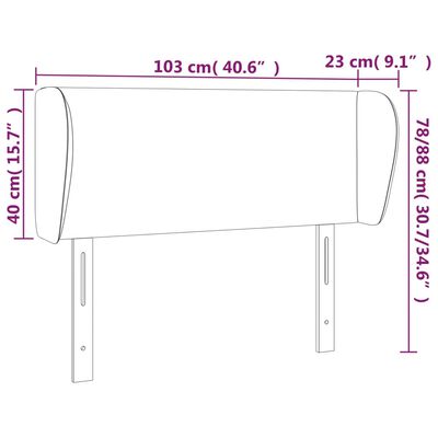 vidaXL sengegavl med kanter 103x23x78/88 cm kunstlæder sort