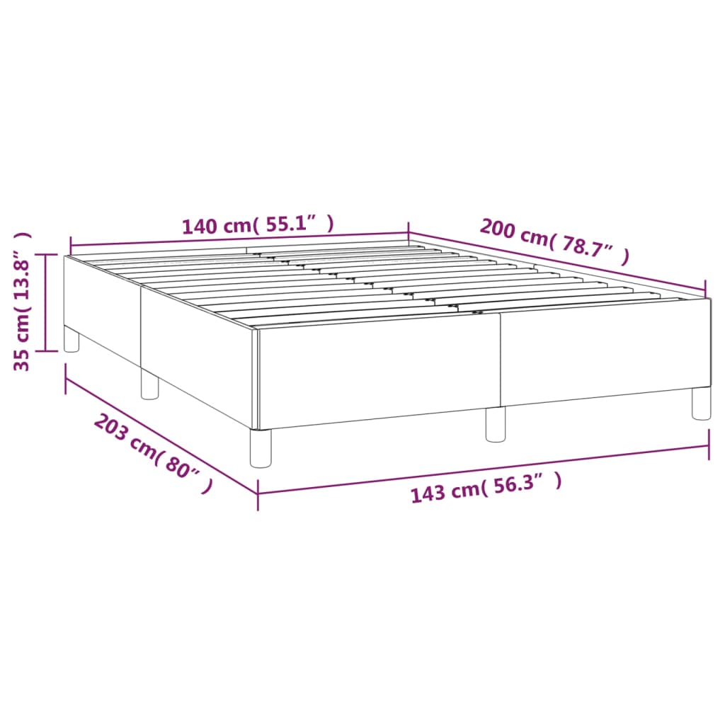 vidaXL kontinentalseng med madras 140x200 cm stof cremefarvet