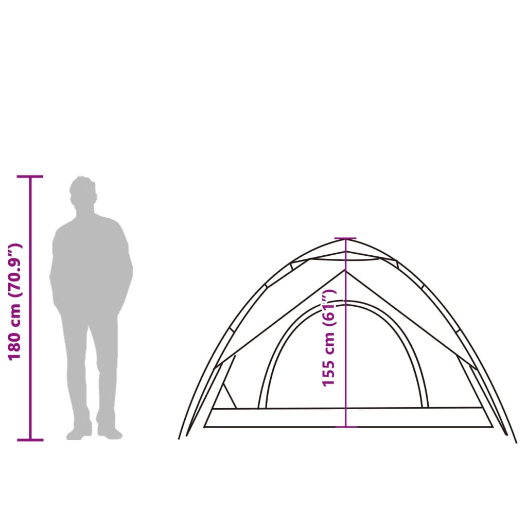 vidaXL 5-personers campingtelt kuppel quick-release grå og orange