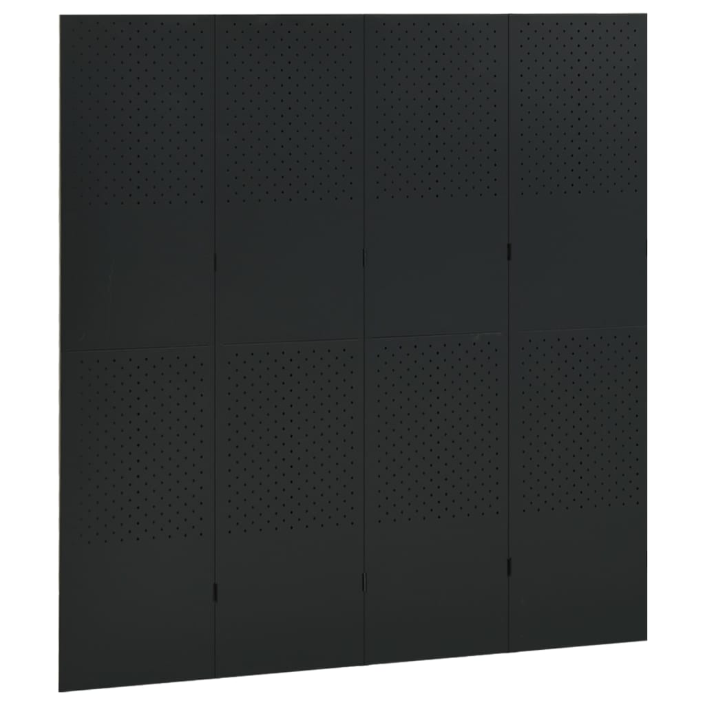 vidaXL 4-panels rumdelere 2 stk. 160x180 cm stål sort