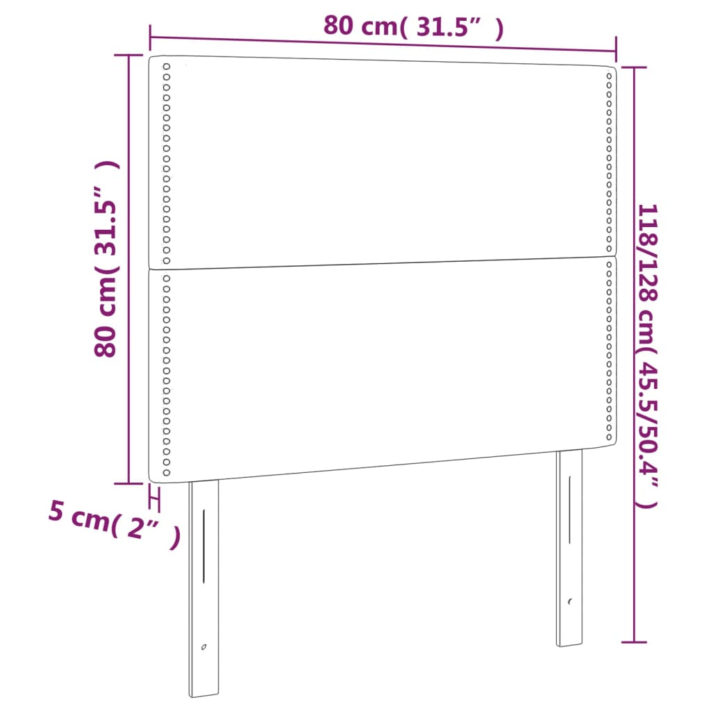 vidaXL sengegavle 2 stk. 80x5x78/88 cm kunstlæder sort