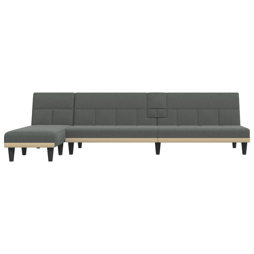 vidaXL L-formet sovesofa 255x140x70 cm stof mørkegrå