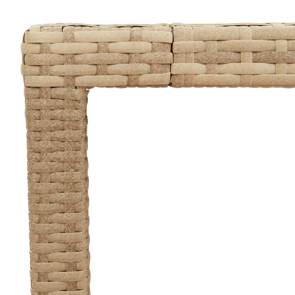 vidaXL havebord 150x90x75 cm polyrattan og massivt akacietræ beige