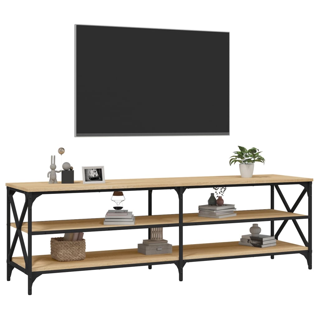 vidaXL tv-bord 160x40x50 cm konstrueret træ sonoma-eg