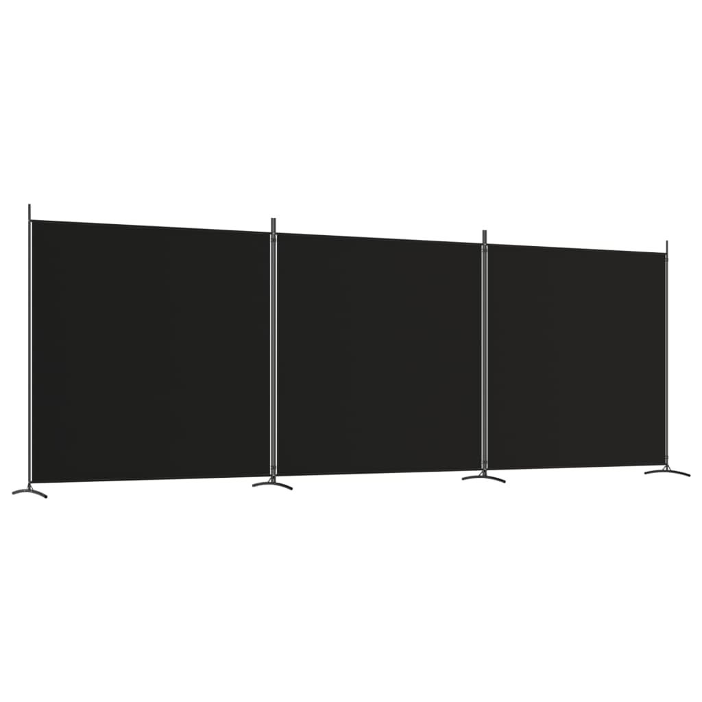 vidaXL 3-panels rumdeler 525x180 cm stof sort