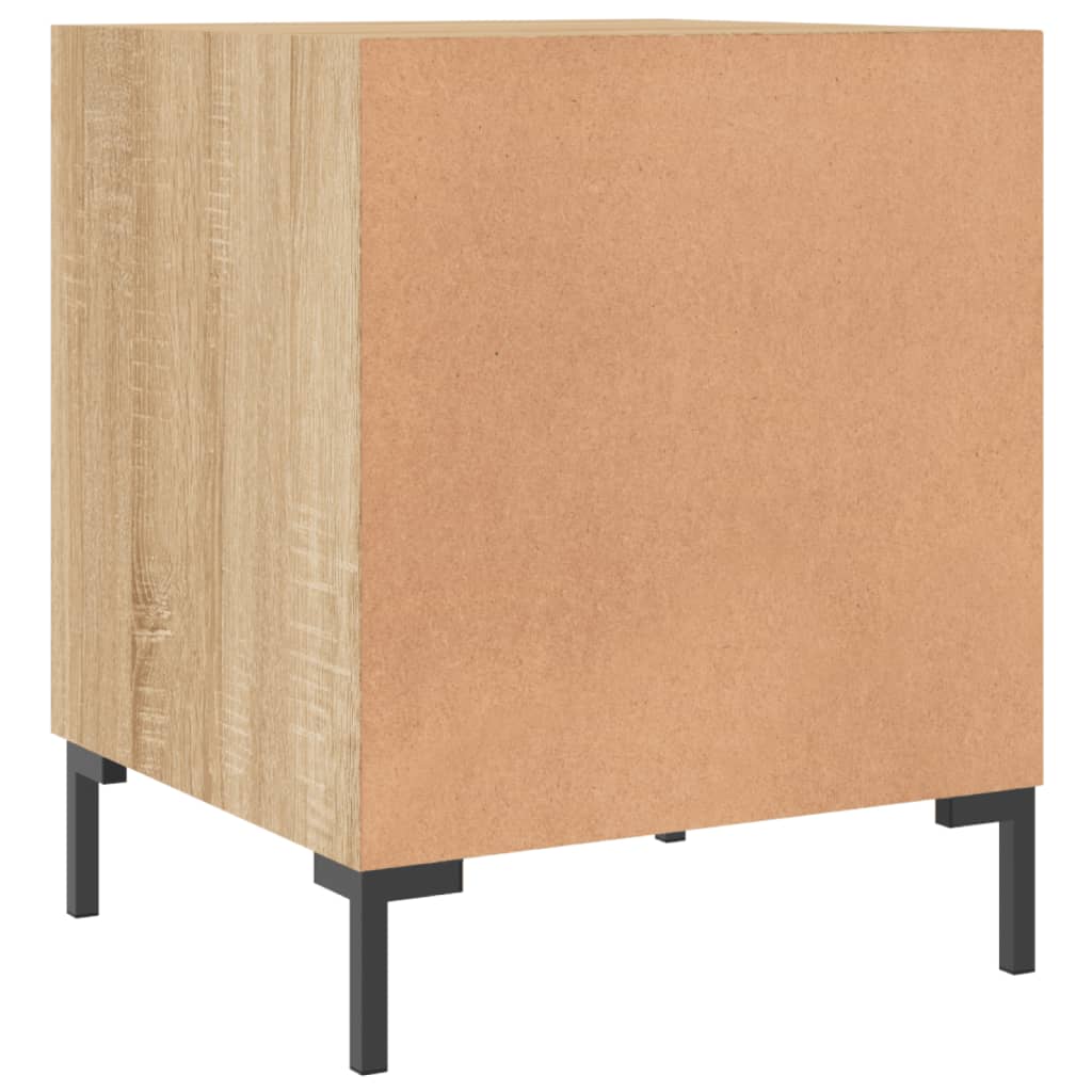 vidaXL sengeborde 2 stk. 40x40x50 cm konstrueret træ sonoma-eg