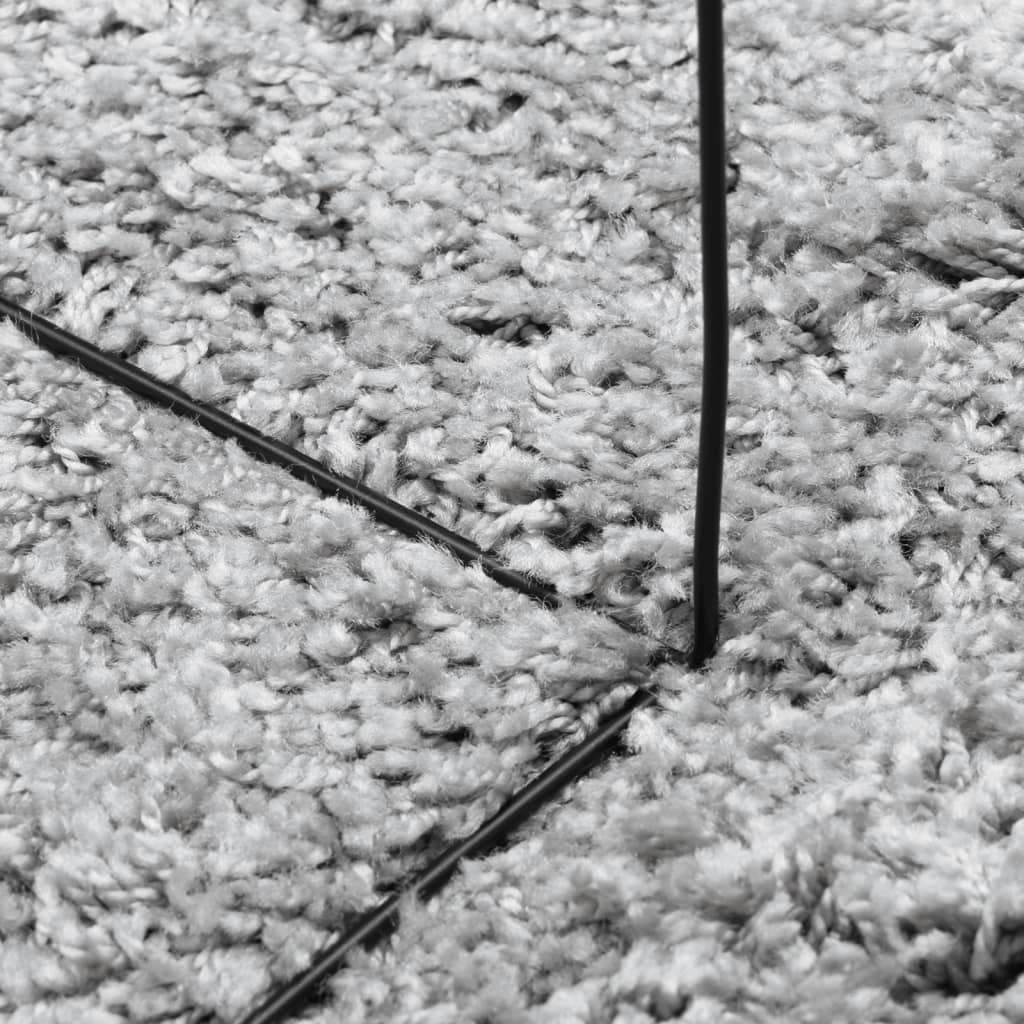 vidaXL shaggy gulvtæppe PAMPLONA 160x230 cm høj luv grå